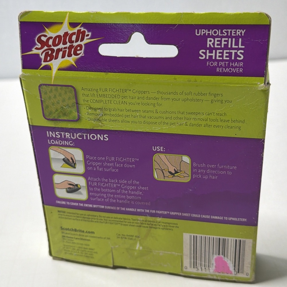 Scotch Fur Fighter Pet Hair Remover Refills 8 Sheets 3.8" x 7.6" - Picture 2 of 2
